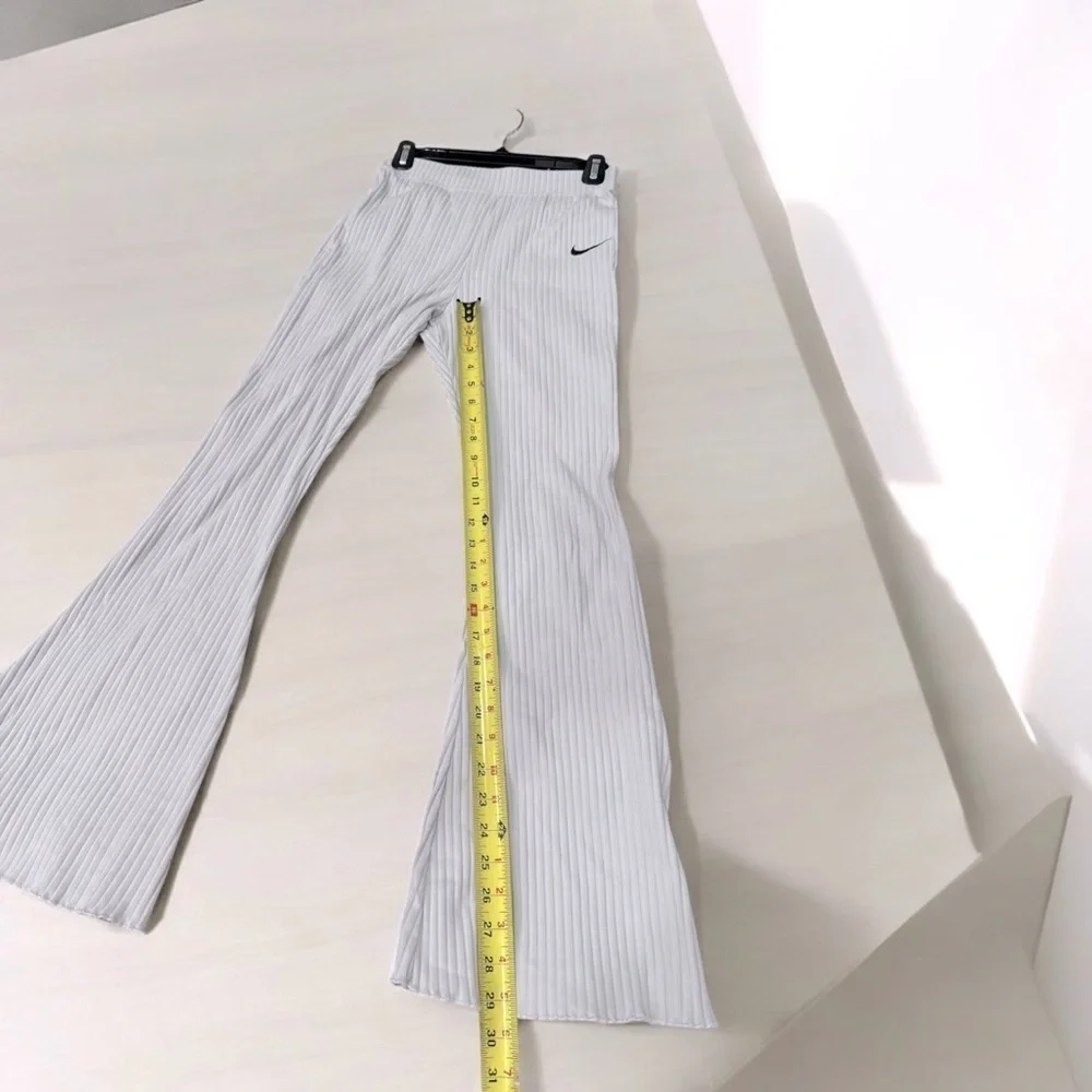 Nike Women's Sportswear High Waisted Ribbed Jersey Pants Ligtht Gray Small - Picture 7 of 10